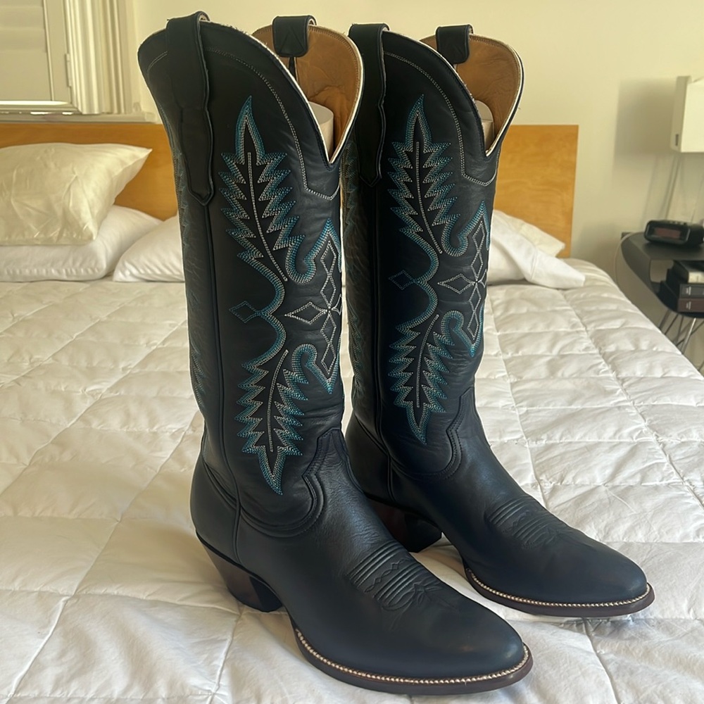 CITY BOOTS The Memorial Boot in Navy - leather western boots women’s 10